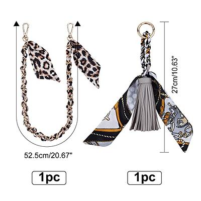 CHGCRAFT Silk Scarf Purse Chain with Silk Ribbon Bow Tassel Bag