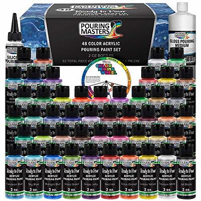 Set of SIXTEEN 8-ounce Acrylic Pouring Ready to Pour Paint Bottles