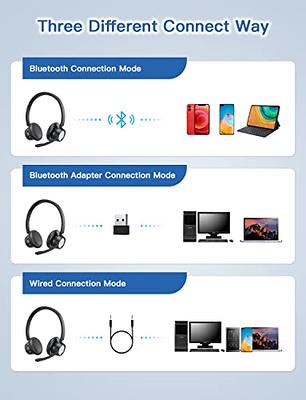 New bee USB Headset with Microphone for PC Computer Headset, Single Ear  Headset Noise Cancelling Mic, Call Center Wired Headset with 3.5mm/USB/Type  C