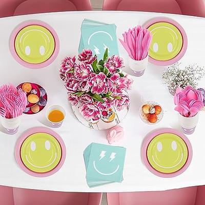 5 Disposable Smiley Face Plastic Events Forks Utensils Tableware Kids Party