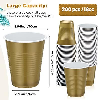 Zubebe 100 Pack 18oz Plastic Cups, Disposable Plastic Cups Large Drinking  Cups for Wedding, Graduation Party, Beer Taste Serving, Snacks Samples and  Tastings(Gold and White) - Yahoo Shopping