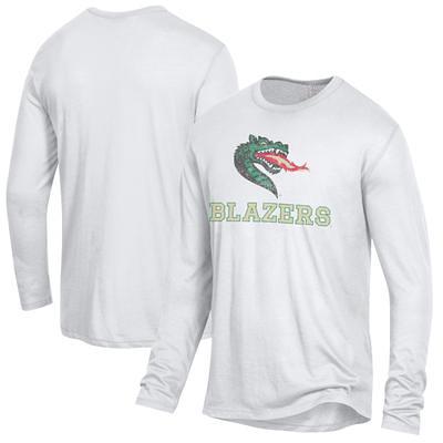 Men's Champion Green UAB Blazers Icon Logo Basketball Jersey Long Sleeve T- Shirt