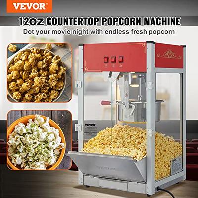 VEVOR Popcorn Popper Machine 12 Oz Countertop Popcorn Maker 1440W 80 Cups  Red - Yahoo Shopping