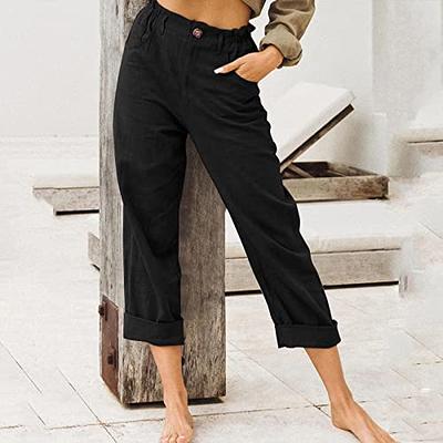 Women's Elastic High Waist Flare Leg Houndstooth Pants 