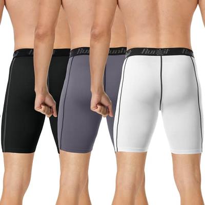 Runhit 3 Pack Comrpession Shorts Men Workout Running Underwear Athletic Gym  Spandex Comrpession Shorts Basketball Base Layer 