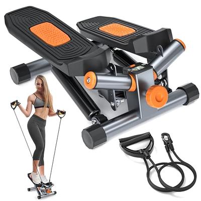 Steppers for Exercise, Mini Stepper Machine with Resistance Bands &  Calories Count, Stair Steppers for Exercise 330 lbs Weight Capacity,  Portable Stair Stepper Exercise Equipment for Home Workout 