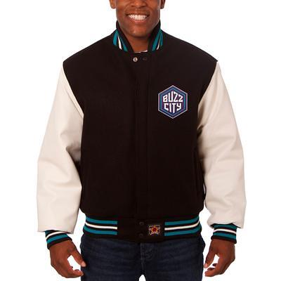 Men's JH Design Charcoal/Navy New York Yankees Wool & Leather Reversible Jacket