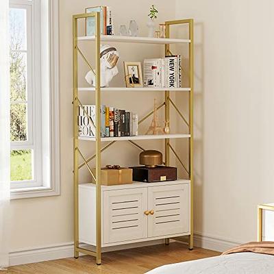 Yitahome  Modern Tall Bookshelf 5 Tier Bookcase White