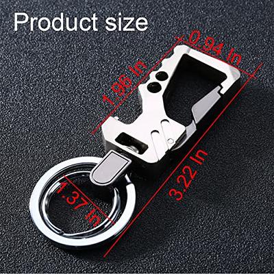 QBUC Genuine Leather Car Keychain,Universal Heavy Duty Metal Key Chain Accessories,Car Fob Key Keychain Holder with 360 Degree Rotatable Snap Swivel