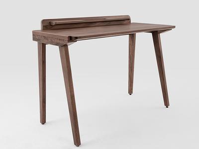 Modern Walnut Finish Small Desk with Solid Wood Legs - Yahoo Shopping