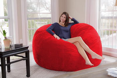 Chill Sack Giant 7.5 ft Bean Bag Lounger, Red Pebble