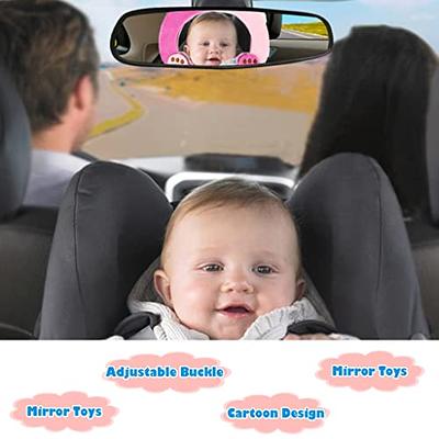 KeaBabies Baby Car Mirror, Large Shatterproof Baby Car Seat Mirror for Rear Facing, Black