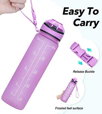 44OZ Clear Water bottle, with handle and mobile phone bracket, flexible  dust cover, leak-proof BPA-free, make sure you drink enough water, gym