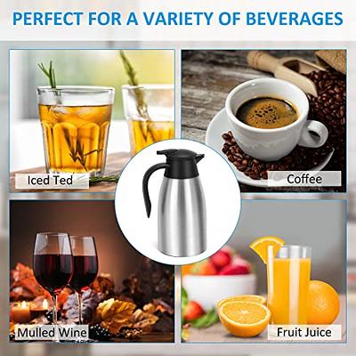 Rommeka 50oz Coffee Carafe - Insulated Stainless Steel Double Walled Vacuum  Thermos Coffee Carafes for Keeping Beverages Hot 12 Hours & Cold 24 Hours  (Silver) - Yahoo Shopping