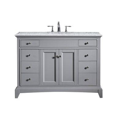 Eviva Aberdeen 60 Transitional Grey Bathroom Vanity with White Carrera  Countertop & Double Square Sinks