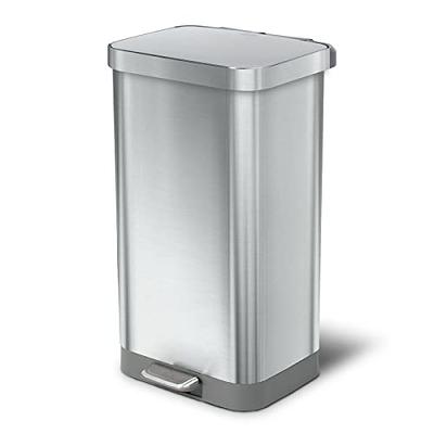 happimess 7.9-Gallons Stainless Steel Kitchen Trash Can with Lid Outdoor in  the Trash Cans department at