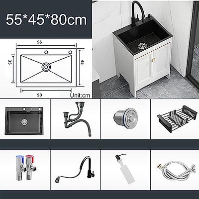 Stainless Steel Utility Kitchen Sink with Cabinet,Outdoor Sink  Station,Single/Double Bowl Kitchen Sink Cabinet,Laundry Sink with  Cabinet,with Pull-Out