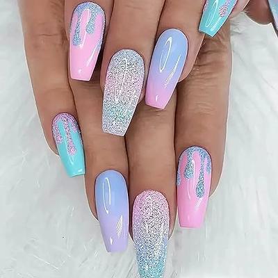 Pink Universe Coffin Medium Press on Nails | Melodysusie