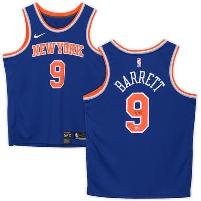 Men's Nike RJ Barrett Blue New York Knicks Name & Number T-Shirt