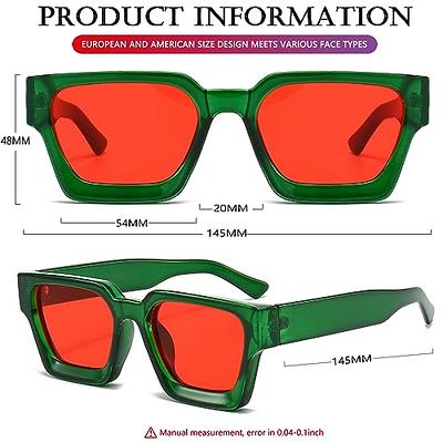 AIEYEZO Square Sunglasses for Women Men Square Thick Frame Sun Glasses  Simple Designer Style Shades (Black/Grey + Clear Green/Red) - Yahoo Shopping