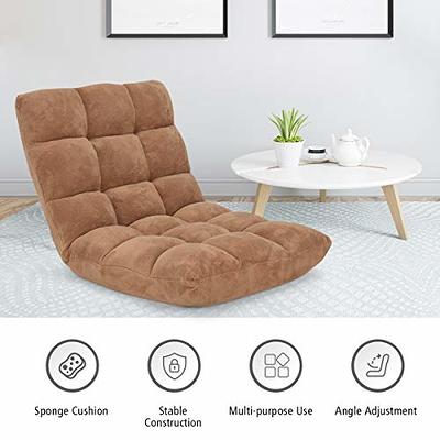 Floor Chair with Back Support, Folding Sofa Chair with Adjustable