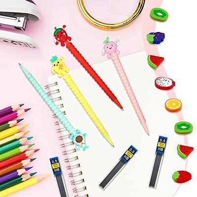Cute Mechanical Pencil Set with Case, 4PCS 0.5mm Pastel Fast Click  Aesthetic Mechanical Pencils with 480PCS HB Lead Refills, 2 Erasers, 12  Eraser Refills Supplies for Writing