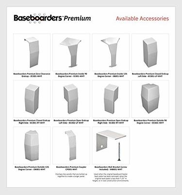 Baseboarders Premium 1-in Hydronic Baseboard Heater Wall Bracket in White | WB001-WHT