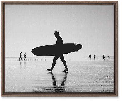 Wall Art: Solo Surfer Wall Art, Walnut, Single Piece, Canvas