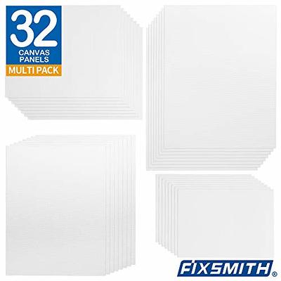 FIXSMITH Painting Canvas Panels Multi Pack- 5x7,8x10,9x12,11x14 (8 of Each),Set of 32,100% Cotton,Primed White Canvases,for Acrylic,Oil,Other Wet or