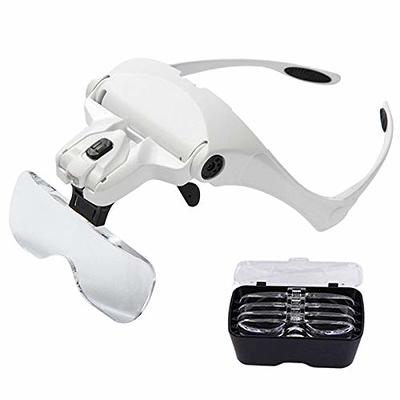 Magnifying Glasses with Light for Close Work, Rechargeable Magnifier  Glasses, Interchangeable Lenses 1.0X 1.5X 2.0X 2.5X 3.5X for Reading, Arts  and Crafts, Hobby : : Toys & Games