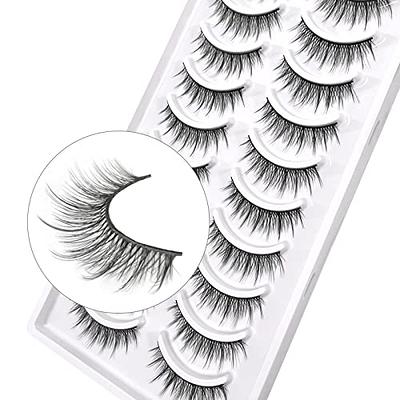 SEMATA 15MM Manga Lashes Faux Mink Lashes Wispy False Lashes Natural Look  Korean Anime Eyelashes Look Like Individual Lashes with Clear Band 10 Pairs  - Yahoo Shopping