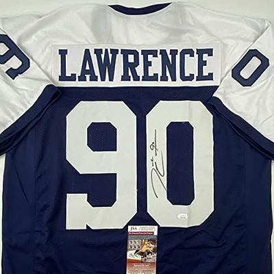 Autographed/signed Demarcus Lawrence Dallas Blue Football 