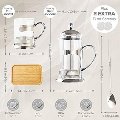 1000ml French Press Coffee Maker Double-Wall 304 Stainless Steel