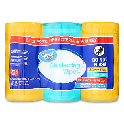 Great Value Disinfecting Wipes, Fresh and Lemon Scent, 225 Wipes - Yahoo  Shopping