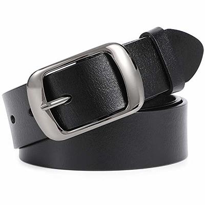 JASGOOD 3 Pack Women Leather Belts for Jeans Pants Fashion Ladies Belt with  Gold Buckle,A-Black+Brown+Beige,Fit Waist Size 25-31 : :  Clothing, Shoes & Accessories