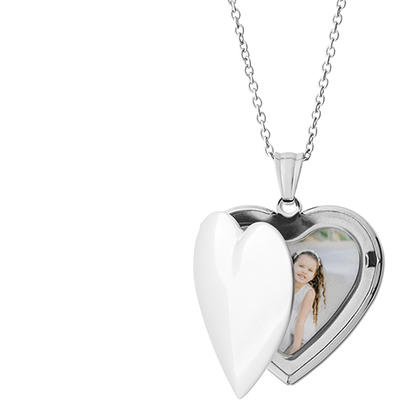 Locket Necklaces: Monogram Trio Locket Necklace, Silver, Heart, Gray -  Yahoo Shopping