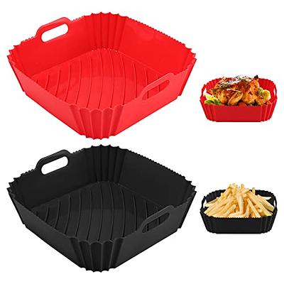  2-Pack Square Silicone Air Fryer Liners for 4-7QT, 8