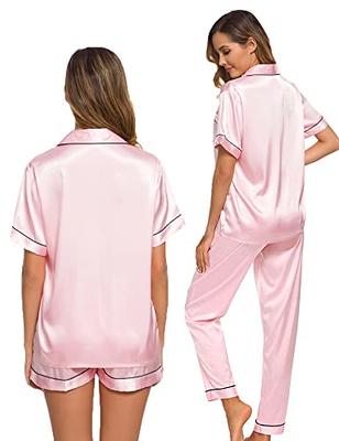 SWOMOG Silk Pajama Set for Women Satin Lounge Sets Two Piece Long Sleeve  Button Up Lounge Wear Comfy Pjs Soft Sleepwear Green at  Women's  Clothing store