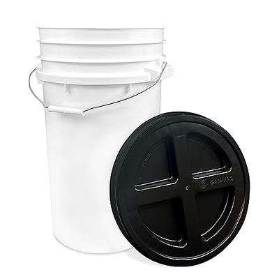 5 Gallon White Bucket with White Gamma Seal Screw on Airtight Lid (1  Count), Food Grade Storage, Premium HPDE Plastic, BPA Free, Durable 90 Mil  All