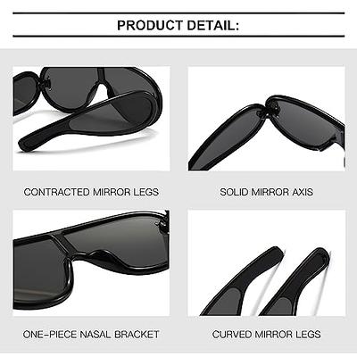 Fullgren Trendy Oversized Square Rimless Sunglasses for Women Men UV400  Metal Sun Glasses