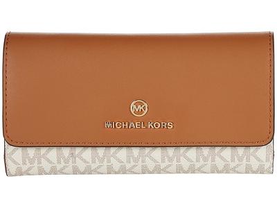 Michael Kors Kenly Large NS Tote + Jet Set Trifold Wallet White MK