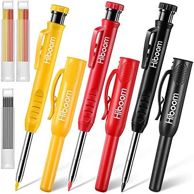 Hiboom 3 Pack Solid Carpenter Pencil with Pencil Cap and 21 Pcs Refills,  Deep Hole Mechanical Pencil Marker with Built in Sharpener for Carpenter  Woodworking Architect - Yahoo Shopping