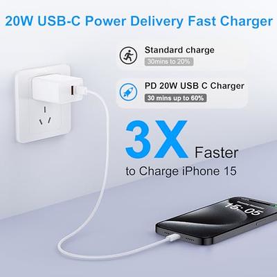 iPhone 15 14 13 USB C Fast Charge Block,USB C Wall Charger 20W PD Fast  Charging Block Type C Brick Power Adapter Plug Box for iPhone 15 Pro Max/  15