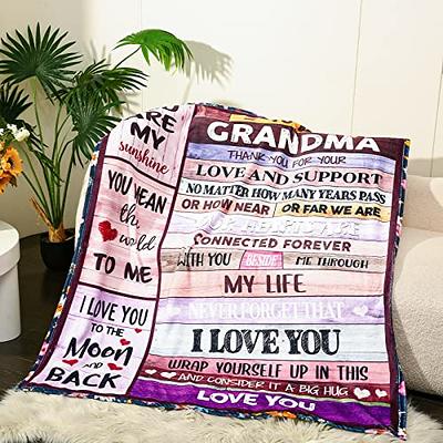 Grandma Gifts Blanket, Best Gifts For Grandma, Happy Birthday Grandma Gifts  From Grandchildren, Great Grandmother Gifts From Grandkids, Throw Blanket