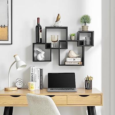 Danya B 35.5 in. 3-Cube White Cubby Organizer Wall Shelf with Ledges Horizontal or Vertical