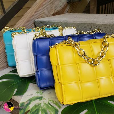 ER.Roulour Quilted Crossbody Bag for Women, Trendy Designer Chain PU Leather Triple Gusset Purses Shoulder Handbags