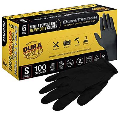 Dura-Gold HD Black Nitrile Disposable Gloves, Box of 100, Size