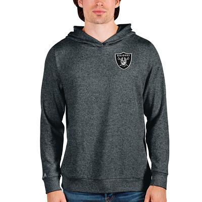 Las Vegas Raiders Antigua Metallic Logo Victory Full-Zip Hoodie - Charcoal