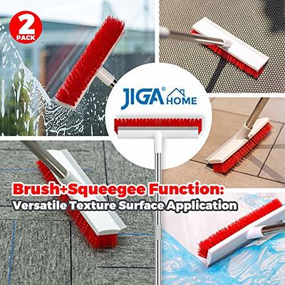 2 in 1 Floor Brush with Scraper Adjustable V-Shaped Cleaning Brush