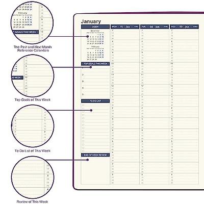  Weekly Appointment Book 2024 - Appointment Book 2024, Jan 2024  - Dec 2024, Daily/Hourly Planner with Tabs, 15 Minutes, 8.26 x 10.7,  Wirebound - Black : Office Products